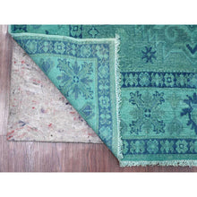 Load image into Gallery viewer, 4&#39;8&quot;x6&#39;6&quot; Cerulean Blue, Overdyed Kazak with Tribal Medallions Design, 100% Wool, Hand Knotted, Oriental Rug FWR124422