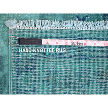 Load image into Gallery viewer, 4&#39;8&quot;x6&#39;6&quot; Cerulean Blue, Overdyed Kazak With Tribal Medallions Design, 100% Wool, Hand Knotted, Oriental Rug FWR124422
