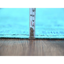 Load image into Gallery viewer, 4&#39;10&#39;x6&#39;3&quot; Sapphire Blue, Overdyed Kazak With Geometric Medallions Design, Hand Knotted, 100% Wool, Oriental Rug FWR124428