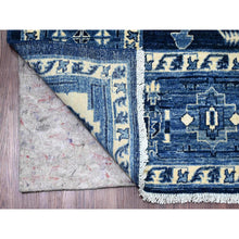 Load image into Gallery viewer, 8&#39;2&quot;x9&#39;9&quot; Denim Blue, Serapi Heriz Design, Peshawar, High Mountain Wool, Hand Knotted, Densely Woven, Oriental Rug FWR124434