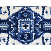 Load image into Gallery viewer, 8&#39;2&quot;x9&#39;9&quot; Denim Blue, Serapi Heriz Design, Peshawar, High Mountain Wool, Hand Knotted, Densely Woven, Oriental Rug FWR124434