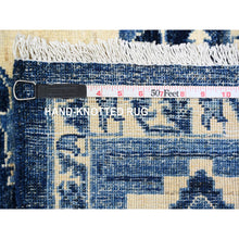 Load image into Gallery viewer, 8&#39;2&quot;x9&#39;9&quot; Denim Blue, Serapi Heriz Design, Peshawar, High Mountain Wool, Hand Knotted, Densely Woven, Oriental Rug FWR124434