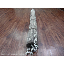 Load image into Gallery viewer, 6&#39;6&quot;x9&#39; Daisy White, Moroccan Weave With Maze Design, Geometric Pattern, Soft Wool, Hand Knotted, Tone On Tone, Textured Pile, Oriental Rug FWR124458