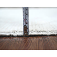 Load image into Gallery viewer, 4&#39;1&quot;x6&#39;8&quot; Cotton White, Moroccan Weave with Geometric Pattern, Hand Knotted, Soft Wool, Tone on Tone, Textured Pile, Oriental Rug FWR124464