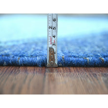 Load image into Gallery viewer, 2&#39;10&quot;x10&#39;3&quot; Bayern Blue, Moroccan Weave with Geometric Pattern, Soft Wool, Hand Knotted, Tone on Tone, Textured Pile, Runner, Oriental Rug FWR124476