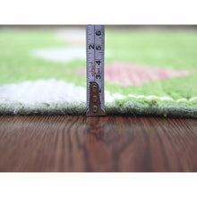 Load image into Gallery viewer, 2&#39;6&quot;x9&#39;1&quot; Fern Green, Moroccan Weave With Flying Kite Design, Geometric Pattern, Hand Knotted, Soft Wool, Tone On Tone, Textured Pile, Runner, Oriental Rug FWR124482