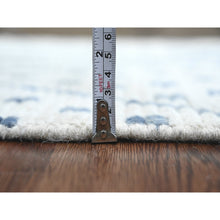 Load image into Gallery viewer, 2&#39;5&quot;x10&#39;6&quot; Daisy White, Moroccan Weave With Geometric Pattern, Soft Wool, Hand Knotted, Tone On Tone, Textured Pile, Runner, Oriental Rug FWR124488
