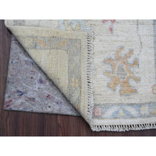 Load image into Gallery viewer, 2&#39;1&quot;x3&#39;2&quot; Whisper White, Hand Knotted, Afghan Angora Oushak With Large Leaf Design, Vegetable Dyes, 100% Wool, Mat, Oriental Rug FWR124500