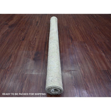 Load image into Gallery viewer, 4&#39;2&quot;x4&#39;2&quot; Sage Green, Hand Knotted, Afghan Angora Oushak with Leaf Design, Vegetable Dyes, 100% Wool, Square, Oriental Rug FWR124512
