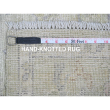 Load image into Gallery viewer, 4&#39;2&quot;x4&#39;2&quot; Sage Green, Hand Knotted, Afghan Angora Oushak With Leaf Design, Vegetable Dyes, 100% Wool, Square, Oriental Rug FWR124512