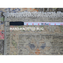 Load image into Gallery viewer, 3&#39;9&quot;x6&#39;4&quot; Umber Brown, Hand Knotted, Afghan Angora Oushak With Colorful Leaf Design, Vegetable Dyes, 100% Wool, Oriental Rug FWR124524