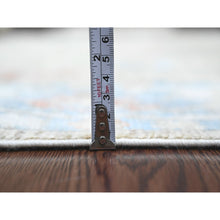 Load image into Gallery viewer, 4&#39;3&quot;x6&#39;2&quot; Laurel Green, Pure Wool, Afghan Angora Oushak With Soft Color Leaf Pattern, Hand Knotted, Vegetable Dyes, Oriental Rug FWR124536