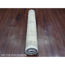 Load image into Gallery viewer, 2&#39;x3&#39; Pristine White, Afghan Angora Oushak With Floral Pattern, Hand Knotted, Vegetable Dyes, 100% Wool, Mat, Oriental Rug FWR124542