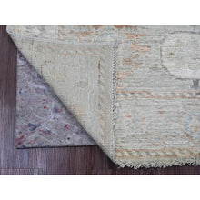 Load image into Gallery viewer, 4&#39;x6&#39; Cloud Gray, 100% Wool, Afghan Angora Oushak With Muted Colors Leaf Pattern, Hand Knotted, Veggie Dyes, Oriental Rug FWR124572