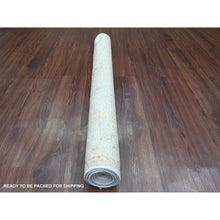 Load image into Gallery viewer, 4&#39;x6&#39; Cloud Gray, 100% Wool, Afghan Angora Oushak With Muted Colors Leaf Pattern, Hand Knotted, Veggie Dyes, Oriental Rug FWR124572