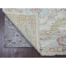 Load image into Gallery viewer, 3&#39;10&quot;x5&#39;10&quot; Whisper White, Hand Knotted, Afghan Angora Oushak With Large Leaf Design, Vegetable Dyes, 100% Wool, Oriental Rug FWR124578