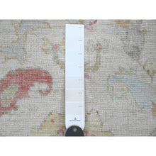 Load image into Gallery viewer, 3&#39;10&quot;x5&#39;10&quot; Whisper White, Hand Knotted, Afghan Angora Oushak With Large Leaf Design, Vegetable Dyes, 100% Wool, Oriental Rug FWR124578