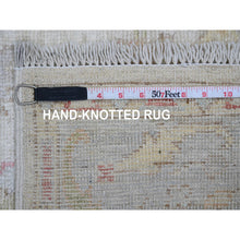 Load image into Gallery viewer, 3&#39;10&quot;x5&#39;10&quot; Whisper White, Hand Knotted, Afghan Angora Oushak With Large Leaf Design, Vegetable Dyes, 100% Wool, Oriental Rug FWR124578