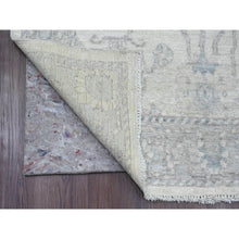Load image into Gallery viewer, 4&#39;x12&#39;2&quot; Pearl White, Afghan Angora Oushak With All Over Vines Design, Hand Knotted, Vegetable Dyes, 100% Wool, Wide Runner, Oriental Rug FWR124584