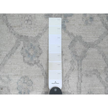 Load image into Gallery viewer, 4&#39;x12&#39;2&quot; Pearl White, Afghan Angora Oushak With All Over Vines Design, Hand Knotted, Vegetable Dyes, 100% Wool, Wide Runner, Oriental Rug FWR124584