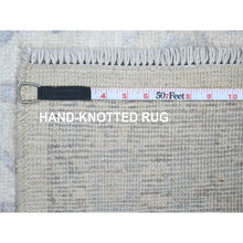 Load image into Gallery viewer, 4&#39;x12&#39;2&quot; Pearl White, Afghan Angora Oushak With All Over Vines Design, Hand Knotted, Vegetable Dyes, 100% Wool, Wide Runner, Oriental Rug FWR124584