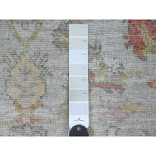 Load image into Gallery viewer, 4&#39;2&quot;x5&#39;7&quot; Misty Gray, Hand Knotted, Afghan Angora Oushak with Colorful Leaf Design, Vegetable Dyes, 100% Wool, Oriental Rug FWR124590