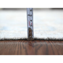 Load image into Gallery viewer, 4&#39;2&quot;x5&#39;7&quot; Misty Gray, Hand Knotted, Afghan Angora Oushak with Colorful Leaf Design, Vegetable Dyes, 100% Wool, Oriental Rug FWR124590