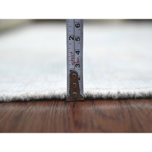 Load image into Gallery viewer, 3&#39;10&quot;x10&#39; Alabaster White, Hand Knotted, Afghan Angora Oushak With Colorful Leaf Design, Vegetable Dyes, 100% Wool, Runner, Oriental Rug FWR124602