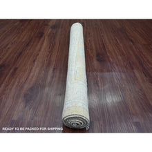 Load image into Gallery viewer, 4&#39;x5&#39;9&quot; Dark Vanilla Brown, 100% Wool, Afghan Angora Oushak With All Over Pattern, Hand Knotted, Veggie Dyes, Oriental Rug FWR124608