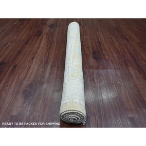 4'x5'9" Dark Vanilla Brown, 100% Wool, Afghan Angora Oushak with All Over Pattern, Hand Knotted, Veggie Dyes, Oriental Rug FWR124608