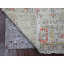 Load image into Gallery viewer, 4&#39;2&quot;x4&#39;2&quot; Daisy White, Afghan Angora Oushak with All Over Pattern, Hand Knotted, Vegetable Dyes, 100% Wool, Square, Oriental Rug FWR124614