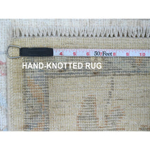 Load image into Gallery viewer, 2&#39;2&quot;x3&#39; Pearl White, Hand Knotted, Afghan Angora Oushak With Colorful Leaf Pattern, Vegetable Dyes, Pure Wool, Mat, Oriental Rug FWR124626