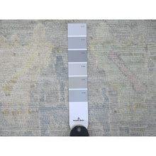 Load image into Gallery viewer, 6&#39;2&quot;x11&#39;10&quot; Cloud Gray, Hand Knotted, Afghan Angora Oushak With Large Leaf Design, Vegetable Dyes, 100% Wool, Wide Runner, Oriental Rug FWR124632
