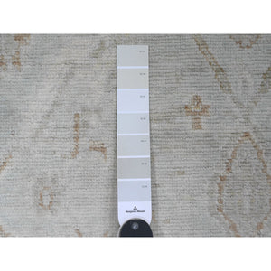 5'8"x9'2" Frost White, Afghan Angora Oushak With All Over Vines Design, Hand Knotted, Vegetable Dyes, 100% Wool, Oriental Rug FWR124656