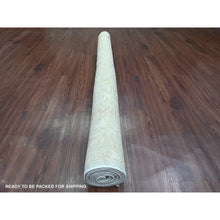 Load image into Gallery viewer, 5&#39;8&quot;x9&#39;2&quot; Frost White, Afghan Angora Oushak With All Over Vines Design, Hand Knotted, Vegetable Dyes, 100% Wool, Oriental Rug FWR124656