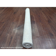 Load image into Gallery viewer, 4&#39;8&quot;x7&#39;2&quot; Chiffon White, Pure Wool, Afghan Angora Oushak with All Over Pattern, Hand Knotted, Veggie Dyes, Oriental Rug FWR124662