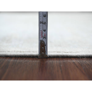 4'8"x7'2" Chiffon White, Pure Wool, Afghan Angora Oushak with All Over Pattern, Hand Knotted, Veggie Dyes, Oriental Rug FWR124662