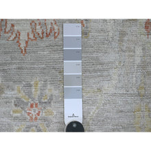 Load image into Gallery viewer, 4&#39;9&quot;x7&#39;1&quot; Spanish Gray, Hand Knotted, Afghan Angora Oushak With Colorful Leaf Design, Natural Dyes, 100% Wool, Oriental Rug FWR124668