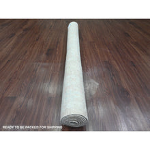 Load image into Gallery viewer, 5&#39;x7&#39; Lace White, Hand Knotted, Afghan Angora Oushak With All Over Pattern, Vegetable Dyes, Pure Wool, Oriental Rug FWR124674