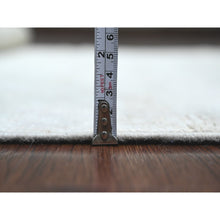 Load image into Gallery viewer, 4&#39;9&quot;x7&#39; Pearl White, Pure Wool, Afghan Angora Oushak with All Over Leaf Design, Hand Knotted, Vegetable Dyes, Oriental Rug FWR124680
