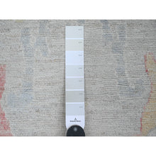 Load image into Gallery viewer, 6&#39;2&quot;x11&#39;8&quot; Cloud Gray, Afghan Angora Oushak with Soft Color Leaf Design, Hand Knotted, Veggie Dyes, 100% Wool, Wide Runner, Oriental Rug FWR124686