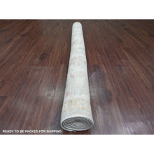 Load image into Gallery viewer, 6&#39;2&quot;x11&#39;8&quot; Cloud Gray, Afghan Angora Oushak with Soft Color Leaf Design, Hand Knotted, Veggie Dyes, 100% Wool, Wide Runner, Oriental Rug FWR124686