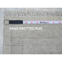 Load image into Gallery viewer, 4&#39;10&quot;x7&#39; Chiffon White, Afghan Angora Oushak With All Over Pattern, Hand Knotted, Natural Dyes, 100% Wool, Oriental Rug FWR124692