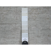 Load image into Gallery viewer, 2&#39;10&quot;x11&#39;10&quot; Stone Gray, Hand Knotted, Afghan Angora Oushak With Leaf Design, Vegetable Dyes, 100% Wool, Runner, Oriental Rug FWR124698