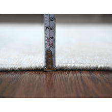 Load image into Gallery viewer, 2&#39;10&quot;x11&#39;10&quot; Stone Gray, Hand Knotted, Afghan Angora Oushak With Leaf Design, Vegetable Dyes, 100% Wool, Runner, Oriental Rug FWR124698