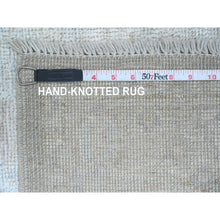 Load image into Gallery viewer, 2&#39;10&quot;x11&#39;10&quot; Stone Gray, Hand Knotted, Afghan Angora Oushak With Leaf Design, Vegetable Dyes, 100% Wool, Runner, Oriental Rug FWR124698