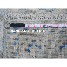 Load image into Gallery viewer, 2&#39;9&quot;x9&#39;7&quot; Moonstruck Gray, Hand Knotted, Afghan Angora Oushak With All Over Vines Design, Veggie Dyes, 100% Wool, Runner, Oriental Rug FWR124716