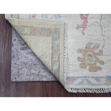 Load image into Gallery viewer, 2&#39;2&quot;x3&#39; Pristine White, Afghan Angora Oushak With Leaf Design, Pure Wool, Hand Knotted, Veggie Dyes, Mat, Oriental Rug FWR124740