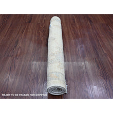 Load image into Gallery viewer, 2&#39;2&quot;x3&#39; Pristine White, Afghan Angora Oushak With Leaf Design, Pure Wool, Hand Knotted, Veggie Dyes, Mat, Oriental Rug FWR124740