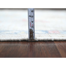 Load image into Gallery viewer, 2&#39;2&quot;x3&#39; Pristine White, Afghan Angora Oushak With Leaf Design, Pure Wool, Hand Knotted, Veggie Dyes, Mat, Oriental Rug FWR124740